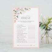 ピンクエレガントの水彩フローラブライダルシャワーゲーム (スタンド正面)