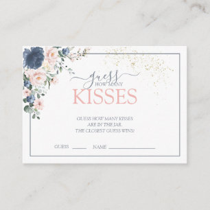 ピンクエレガントの水彩フローラブライダルシャワーゲーム エンクロージャーカード