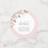 ピンクエレガントの水彩フローラブライダルシャワー コンフェッティ (スモール正面)