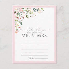 ピンクエレガントの水彩フローラ日付アイディアはがき ポストカード