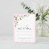 ピンクエレガントの水彩フローラ日付アイディアはがき ポストカード (スタンド正面)