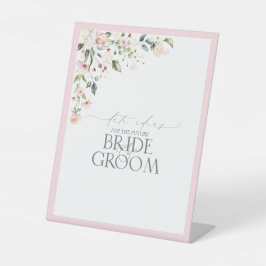 ピンクエレガントの水彩フローラ日付アイディア 台座サイン