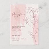 ピンクエレガントの水彩フローラ結婚披露宴 エンクロージャーカード (正面)