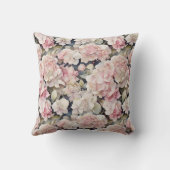 ピンクエレガントの水彩フローラ クッション (裏面)