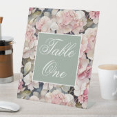 ピンクエレガントの水彩フローラ 台座サイン (インサイチュ)