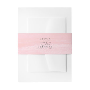 ピンクエレガントの水彩洗結婚液 招待状ベリーバンド