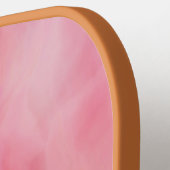 ピンクエレガントの水彩瑪瑙パターン – モノグラム ピックルボールラケット (左詳細)