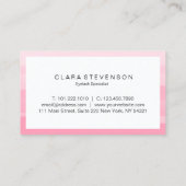 ピンクエレガントの水彩画が点滅 名刺 (裏面)