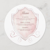 ピンクエレガントの水彩紋ラウンド メニュー (正面)