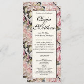 ピンクエレガントの水彩紫陽花結婚式 プログラム (正面/裏面)