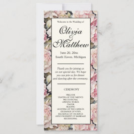 ピンクエレガントの水彩紫陽花結婚式 プログラム