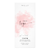 ピンクエレガントの水彩美しいサービス価格表 ラックカード (裏面)