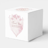 ピンクエレガントの水彩色のクレストバプティスキューブ フェイバーボックス (裏面サイド)