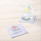 ピンクエレガントの水彩花の花束結婚の スクエアペーパーコースター (インサイチュ)