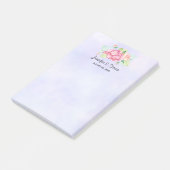 ピンクエレガントの水彩花の花束結婚の ポストイット (アングル)