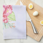 ピンクエレガントの水彩花束 キッチンタオル (四つ折り)