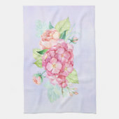 ピンクエレガントの水彩花束 キッチンタオル (縦)