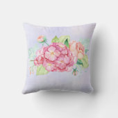 ピンクエレガントの水彩花束 クッション (裏面)