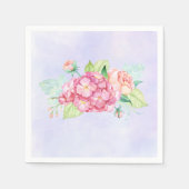 ピンクエレガントの水彩花束 スタンダードカクテルナプキン (正面)
