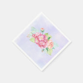ピンクエレガントの水彩花束 スタンダードカクテルナプキン (角)