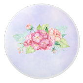 ピンクエレガントの水彩花束 セラミックノブ (正面)