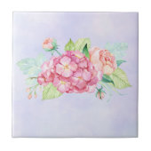 ピンクエレガントの水彩花束 タイル (正面)