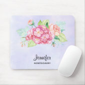 ピンクエレガントの水彩花束 マウスパッド (マウス)
