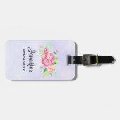 ピンクエレガントの水彩花束 ラゲッジタグ (正面横)