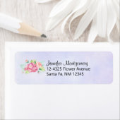 ピンクエレガントの水彩花束 ラベル (インサイチュ)