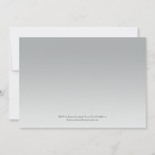 ピンクエレガントの水彩花模様写真卒業 招待状 (裏面)