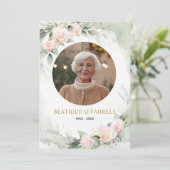 ピンクエレガントの水彩花死者発表 招待状 (スタンド正面)