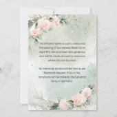 ピンクエレガントの水彩花死者発表 招待状 (裏面)