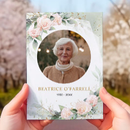 ピンクエレガントの水彩花死者発表 招待状