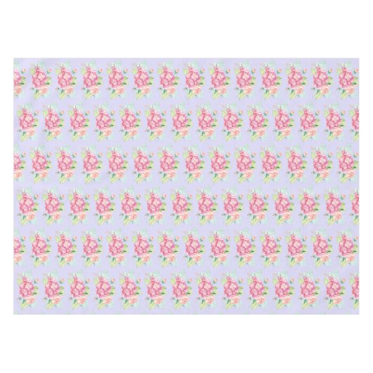 ピンクエレガントの水彩花花束模様 テーブルクロス (正面(横))