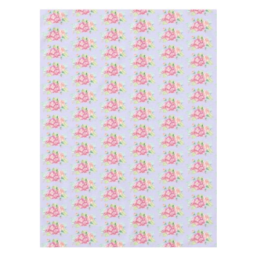 ピンクエレガントの水彩花花束模様 テーブルクロス (正面)