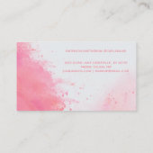 ピンクエレガントの水彩金ゴールド 名刺 (裏面)