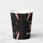 ピンクエレガントの水彩70th誕生日パーティー 紙コップ (右)