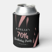 ピンクエレガントの水彩70th誕生日パーティー 缶クーラー (缶正面)
