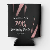 ピンクエレガントの水彩70th誕生日パーティー 缶クーラー (正面)