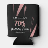 ピンクエレガントの水彩70th誕生日パーティー 缶クーラー (裏面)