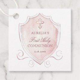 ピンクエレガントの水色のクレスト最初の聖体 フェイバータグ