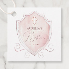 ピンクエレガントの水色のクレスト洗礼 フェイバータグ