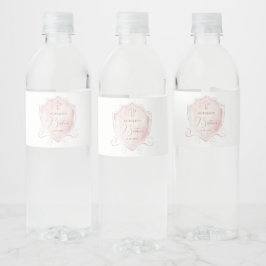 ピンクエレガントの水色のクレスト洗礼 ペットボトルラベル