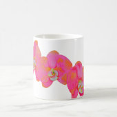 ピンクエレガントの水色のラン熱帯フローラ コーヒーマグカップ (中央)