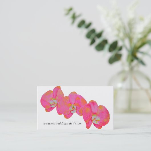 ピンクエレガントの水色のラン熱帯フローラ 名刺 (スタンド正面)
