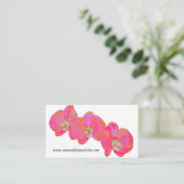 ピンクエレガントの水色のラン熱帯フローラ 名刺 (スタンド正面)