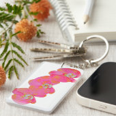 ピンクエレガントの水色のラン絵を描ドの熱帯 キーホルダー (正面右)