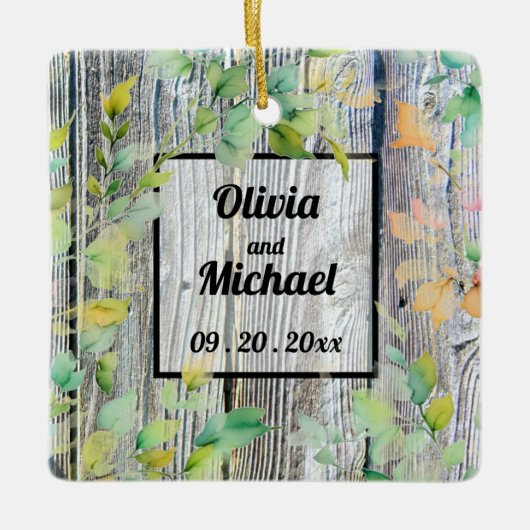 ピンクエレガントの水色の花動揺して材 セラミックオーナメント (正面)