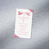 ピンクエレガントの水色ドラゴンフライのロゴ マグネット名刺 (インサイチュ)