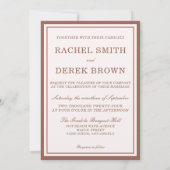 ピンクエレガントの水色フローラモノグラム結婚ズ 招待状 (裏面)